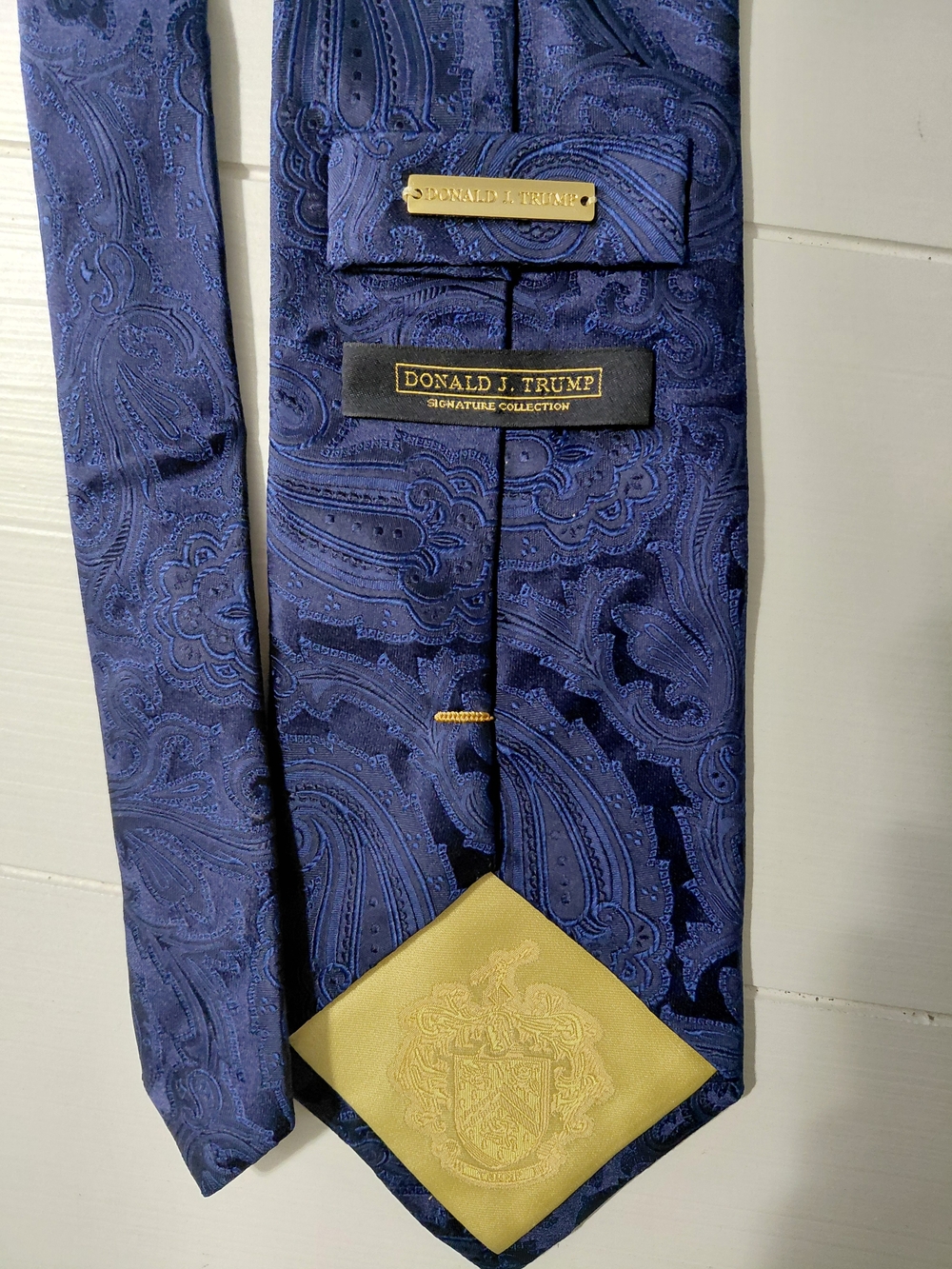 Signature Donald Trump Collection Men's Paisley Tie in Navy Blue